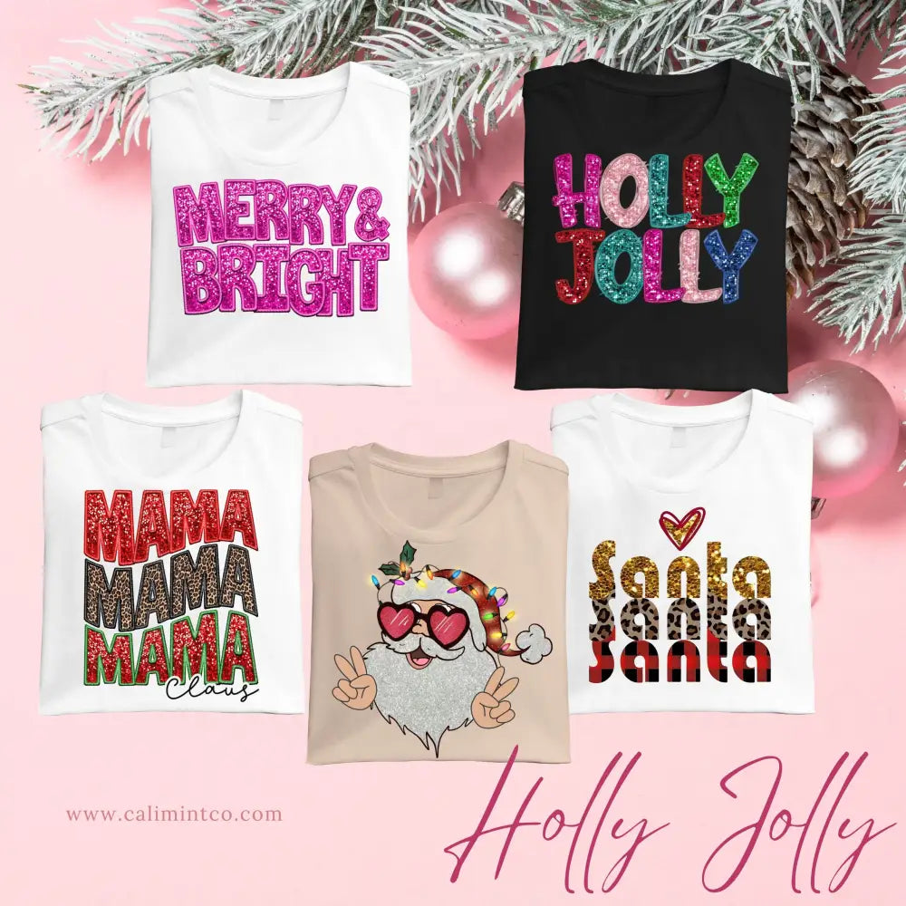 Various Christmas Shirts- Faux Sequin Style Shirt