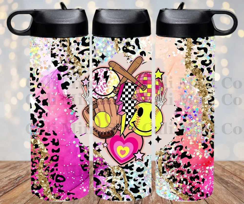 Vibrant Softball Tumbler Skinny Tumbler